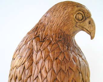 Falcon Wood carving, Handmade Woodcarving, 15,7 x 4,7 x 4,7 in.