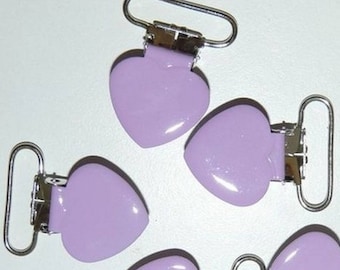 Pacifier clip Lavender heart