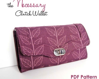 The Necessary Clutch Wallet Sewing Pattern: A Large wallet with card slots and room for your Smart Phone