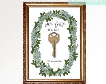 Floral Our First House Apartment Home Or Place Printable Key Frame Art Floral Our First House Apartment Home Or Place Printable Key Frame Art