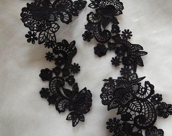 black lace applique