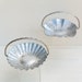 Vintage aluminum baskets with embossed roses, lot of 2 metal baskets for candy, cookies, guest soaps, etc., 1950's aluminum baskets