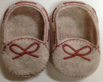 Tan Embroidered Moccasins for 18 inch Dolls