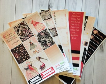 Little Black Dress - Weekly Planner Sticker Kit - Vertical