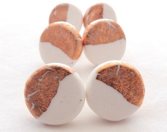 White earrings, earrings, jewellery, studs, rose gold, modern, minimalist jewellery, gift for her, jewellery gift, simple, polymer clay
