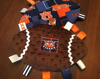 Auburn Baby Football Crinkly Toy, teether, grab toy, stroller toy, baby lovey, sensory toy, sports toy, baby,pacifier holder