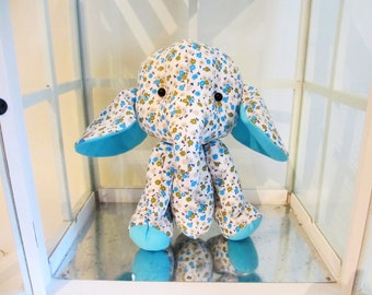 Amelia the Blue and White Floral Elephant