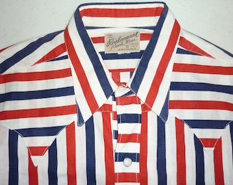 1950s Shirt / S - M / Rockmount Ranch Wear / American Flag / 1950s Western Shirt / Cowboy Shirt / Rockabilly Shirt / Mod / Biker / Stage