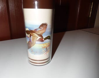 Vintage Thermo Serv Brown Mallard Duck Tumbler Glass