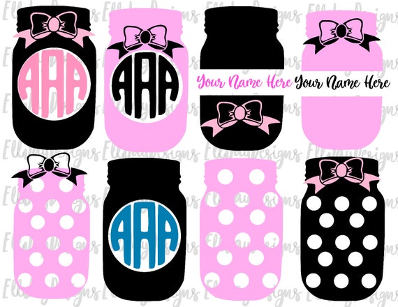 Jar Bundle mason jar svg bow svg mason jar with bow svg