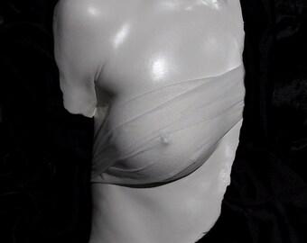 Sarah Scotchman - Roman Bust - Plaster Life Cast with a Satin Finish & Drapes