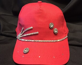 Bling Sparkle Embellished Red hat