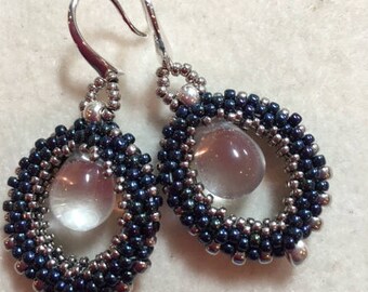 Honey Dew Beadwoven Earrings