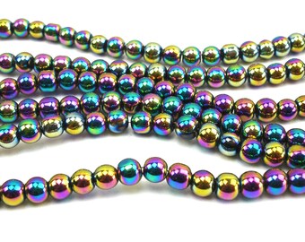 70 metallic 4 mm teal glass beads