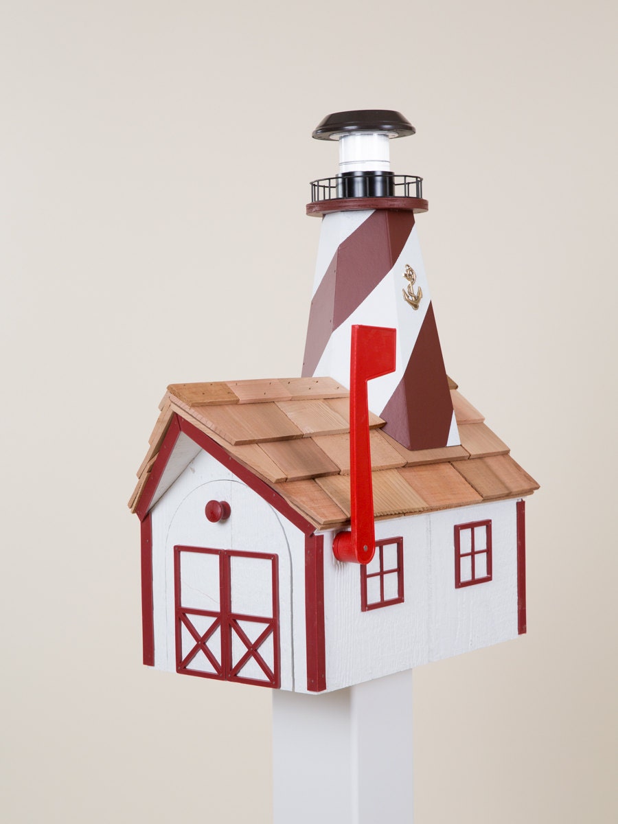 Amish Lighthouse Mailbox White Mailbox Series