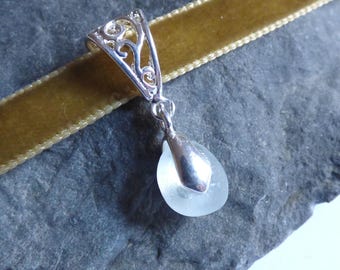 Sea Glass Choker, Brown Velvet, Sand Velvet, Seaglass Jewellery, Sea Glass Jewelry, Sea Glass Pendant, Seaglass Necklace - KD17070