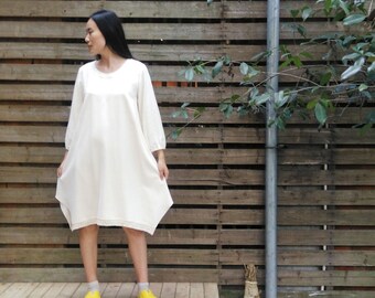 698---Tussah Silk Tunic / Dress, 3/4 sleeves, Made to Order.