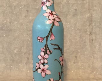 Cherry Blossoms Wine Bottle