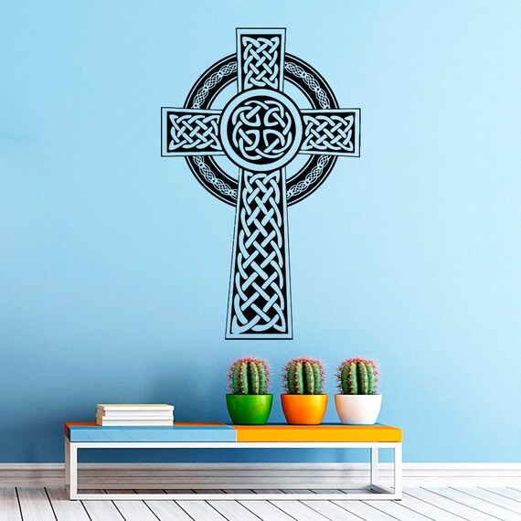 Irish Celtic Cross Wall Decals Vinyl Stickers Antique