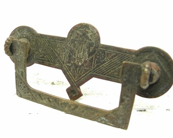Antique Brass Aesthetic Victorian Style Drawer or Cabinet Pull - Antique Brass Hardware - Eastlake Hardware - Aesthetic Hardware