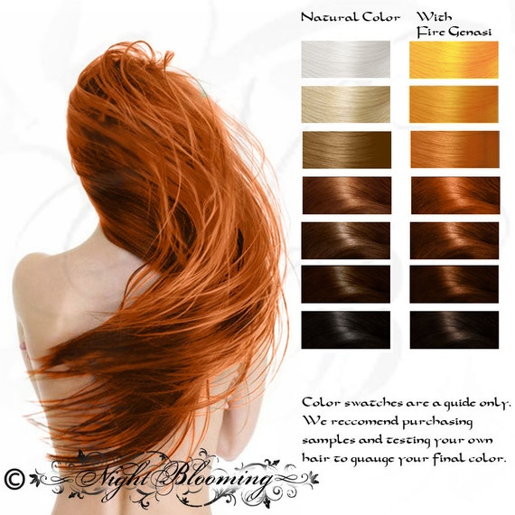 Bright Copper Fire Genasi Herbal Henna Hair Color and Bright Copper Fire Genasi Herbal Henna Hair Color and