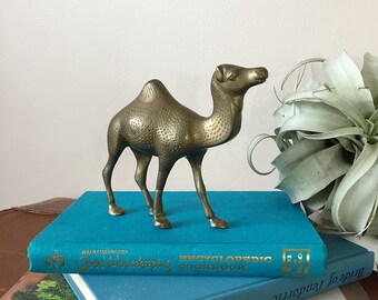 Etched Brass Camel Figurine • Vintage Solid Brass Souvenir Camel Figurine • Boho Decor