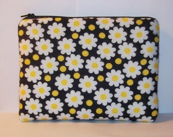 Pipe Pouch, Padded Pouch, XL Pipe Bag, Zipper Bag, Pipe Cozy, Flowers & Dots Bag, Cute Pouch, Gadget Bag, 420, Padded Bag, 7.5" x 6" X LARGE