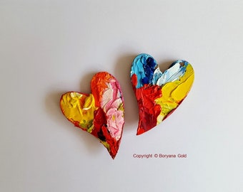 2 HEARTS, fridge magnets by Boryana Gold