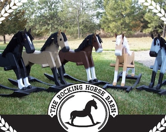 Beautiful handmade wooden rocking horses