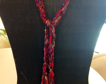 Handknit fringed scarf