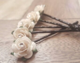 5 Custom Flower Hair Pins | Bridal Hair Pins | Wedding Hair Pins | Hair Accessories | Flower Bobby Pins | Floral Hair Pins | Hair Accessory