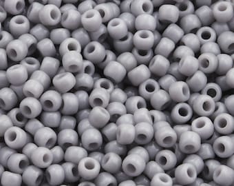 11/0 TOHO Beads * Opaque Gray *-TR-11-53-beads, 2.2 mm-10 g