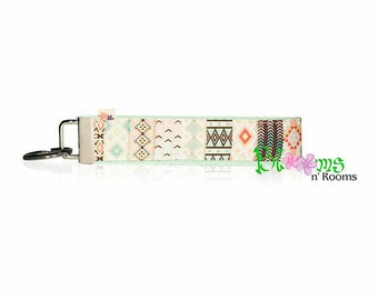 Tribal theme aztec wrist key chain key fob wristlet
