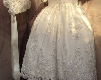 Christening Dress-baptism lace dress-flowergirls-baby girl-Eugenia