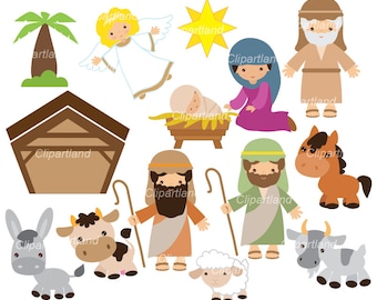 ON Sale Instant Download. Nativity clip art. Christmas clip art. Cn_1. Personal and commercial use.