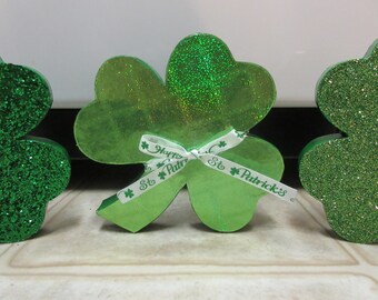 St. Patrick's Decor-St. Patrick's Day Shamrocks-St. Patrick's Day Decor-Paper Mache Shamrocks