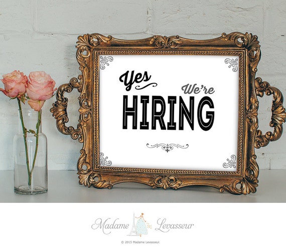 printable now hiring signs