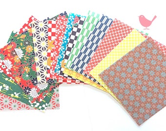 Mini Japanese rice and origami paper ephemera, paper with beautiful golden print