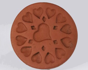 Valentine Hearts Cookie Mold, Love Hearts Ceramic Clay Stamp, Hearts Polymer Clay Stamp, Precious Metal Clay Heart Stamp, Candy Mold Stamp