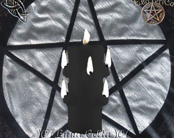 Candle Seven wicks tombstone Black/Candle skull/Veil Seven wicks black Tumbatrabajos/Skull Candle