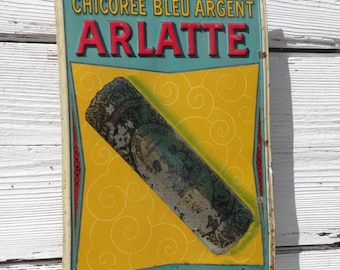 French vintage tin advertising sign, French metal sign, vintage tin sign, vintage tin sign, vintage sign, french advertising sign