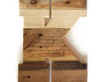 Nursery decor, 16" wood letter, rustic home decor, reclaimed pallet wood, large wood letter, pallet wood letter, handmade wood letter