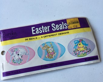 Vintage Eureka booklet gummed Easter seals