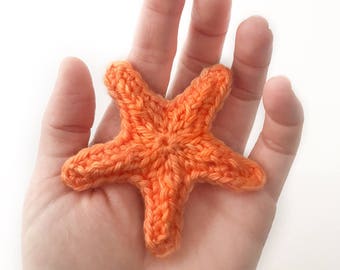 Starfish appliqué, Starfish embellishment, Knit starfish, Crochet starfish, Starfish, Sea turtle blanket embellishment