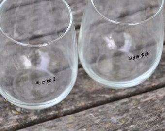Soul sister gift best friend gift best friend wine glasses hand stamped personalized gift bff gift for best friend gift for her sister gift