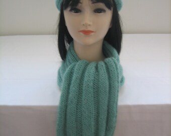 Headband scarf mohair wool and acrylic