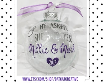 Personalized Engagement Ornament | Custom Ornamant | Engagement Gift | Engagement Christmas Gift | Newly Engaged Gift