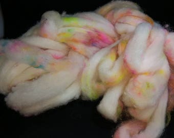 Alpaca cormo wool firestar roving hand dyed sprinkles