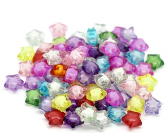 20 star transparent acrylic beads