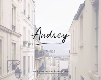 Premade Customizable Logo Design - Minimal Logo - Typeface - Handwritten Logo - Photography Business Blog Brand Logo - Branding - Audrey